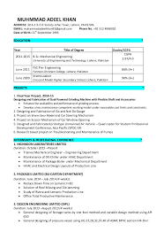 Resume Mechanical Engineer