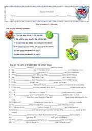 Zero And First Conditional Sentences Grammar Worksheets English For Beginners English Exercises