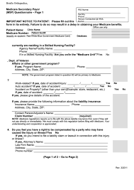 Medicare remains the primary payer for beneficiaries in the absence of other primary insurance or coverage. Medicare Secondary Payor Msp Questionnaire 2011 Printable Pdf Download