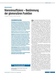 Niereninsuffizienz Bestimmung Der Glomerularen Funktion