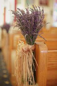 Lavender Flowers Chair Decor Rustic Wedding Ideas Church Wedding Pictures Flower Petals Deco Rustic Church Wedding Church Wedding Decorations Wedding Flowers