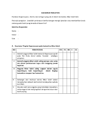 Responden hanya bisa menjawab dengan pilihan yang diberikan. Doc Contoh Kuesioner Penelitian Docx Ainyn Noor Academia Edu
