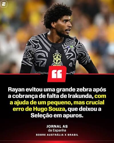 CR&Iacute;TICAS PESADAS DE JORNAL ESPANHL &Agrave; SELE&Ccedil;&Atilde;O! 😱🔥 O jornal AS, da Espanha, criticou a atua&ccedil;&atilde;o da Sele&ccedil;&atilde;o Brasileira contra a Austr&aacute;lia. O portal comentou que o "Brasil n&atilde;o &eacute; mais o