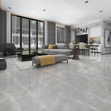 Grey 600 X 600mm Polished Ceramic Floor Tile Living Room Tiles Grey Floor Tiles Living Room Marble Living Room Floor