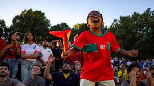Moroccan fans come from far across the Middle East to the Boston Common