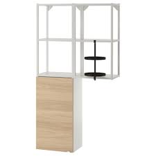 Enhet تشكيلة تخزين حائطية أبيض شكل السنديان Ikea