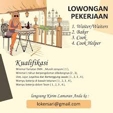 Sekian informasi yang dapat kami sampaikan mengenai lowongan kerja di wings group, jika kamu sesuai dengan kualifikasi segeralah melamar, jika tidak sesuai janganlah menyerah, tetaplah semangat mencari pekerjaan impianmu. Loker Medan Terbaru Di Perusahaan F B Restaurant Cafe Poskerjamedan Com