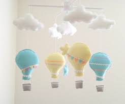 yellow and aqua hot air balloon baby mobile star baby mobile cloud baby mobile nursery crib mobile pe balloon mobile aqua nursery decor stars baby mobile