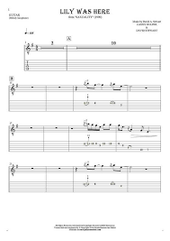 Lily Was Here Notes And Tablature For Guitar Saxophone Part Playyournotes Guitar Tablature Saxophone