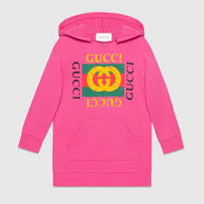 Shop The Children S Hooded Dress With Gucci Logo By Gucci Null Girls Designer Clothes Kids Outfits Cheap Kids Clothes