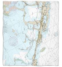 Fl Key Largo Fl Close Up Nautical Chart Blanket