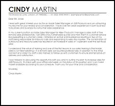 With this compelling paragraph, they see that your acquired sales associate skills and sales experience makes you the ideal new hire for the sales job. Inside Sales Manager Cover Letter Sample Cover Letter Templates Examples