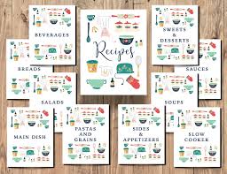 Expanded Set Recipe Binder Kit Cover And Dividers Recipe Etsy In 2020 Recipe Binder Kit Recipe Binder Recipe Book
