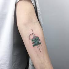 Colorful Small Circus Carousel Tattoo Inked On The Left Inner Forearm Carousel Tattoo Chest Tattoos For Women Tattoos For Women