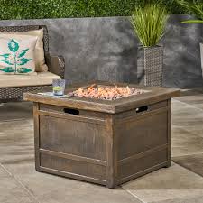 ›outsunny 32inch outdoor square fire pit. Hank Outdoor 32 Inch By 32 Inch Light Weight Concrete Gas Burning Backyard Fire Pit Natural Wood Walmart Com Walmart Com