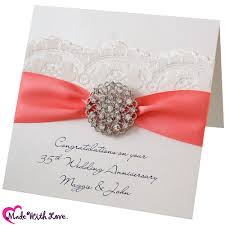 Coral Wedding Anniversary 35th Wedding Anniversary Card 35th Wedding Anniversary Wedding Anniversary Cards Wedding Anniversary Keepsake
