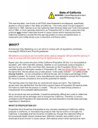 In an effort to protect themselves from potential lawsuits in california for not displaying a required warning, some. State Of California Cancer Warning