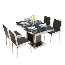 Faux leather seats in a choice of colours. Classic 4 Chairs Modern Fiber Glass Top Dining Table Set Dining Table And Chairs Buy Modern Fiber Glass Top Dining Table Glass Glass Table Living Room Product On Alibaba Com