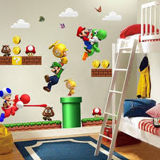 Super Mario Bros Wall Decals Kids Nursery Room Removable Pvc Vinyl Stickers Home Decor Ideas Super Nintendo Ma Super Mario Room Kid Room Decor Mario Room