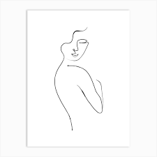 9 pieces abstract wall art minimalist wall art prints minimalist boho wall art abstract line art woman botanical plant painting abstract wall decor for living room bedroom kitchen office. Minimalist Nude Line Art 1 Art Print By The Printable Studio Fy