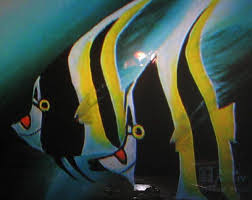 Black And Yellow Fish Black And Yellow Angel Fish By Dotti Hannum In 2020 Yellow Fish Angel Fish Fish Painting
