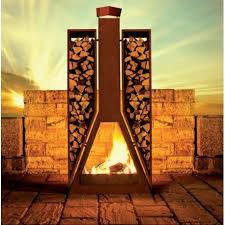 Terassenofen Twin Gartenkaminmetallkunst Xxlstart Metallmichl Gartendeko Aus Edelost Oder Edelstahl Ro Outdoor Fire Pit Backyard Fire Modern Fire Pit