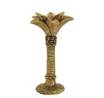 Artekko Palm Tree Χρυσό Διακοσμητικό Κηροπήγιο Ρητίνης (14.5x14.5x26.5)cm