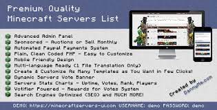 For more information on minecraft servers, see the server page. Most Advanced Minecraft Servers List Script For Sale Was 24 99 Limited Time Sale 19 99 Mc Market