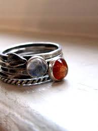 Please note that since these are natural stones each one will vary slightly in size/shape. Items Similar To Sunstone Moonstone Ring Silver Leaf Ring Stacking Set On Etsy Silver Leaf Ring Moonstone Rings Silver Rings