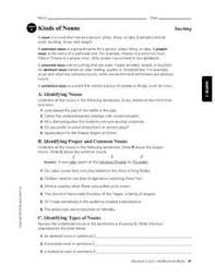 Kinds Of Nouns 2nd 5th Grade Worksheet Nouns Worksheet Nouns Nouns Lesson