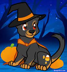So Cute Dog Halloween Dog Drawing Guided Drawing