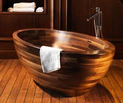 Plus wood holds the heat longer than other tub material. Wooden Bathtub