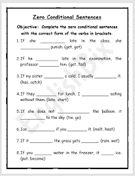 Compare with the first conditional (type 1). Zero Conditional Sentences Exercise Workbook Englishbix