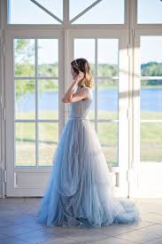 Dusty Blue Ombre Wedding Dress Colorful Wedding Dress Tulle Tulle Wedding Gown Ombre Wedding Dress Colored Wedding Dresses