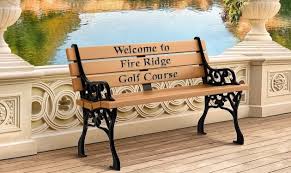 Classic Memorial Bench With Color Inlay Treetop Products