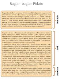 Upamana deui urang rek pidato di lingkungan masyarakat pedesaan, nu dina umumna sebagian ageung maranehana eta masih ngamilik penguasaan basa anu masih keneh. Dari Teks Pidato Tersebut Tentukanlah Bagian Pembuka Inti Dan Penutup Berilah Tanda Di Bagian Brainly Co Id