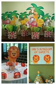 Jungle Safari Zoo Birthday Party Centerpieces Playpatterns Net Zoo Birthday Party Jungle Theme Birthday Party Jungle Party Decorations