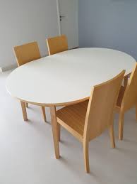 Ikea Extendable Dining Table With Set Of Four Wooden Chairs Furniture Home Living Furniture Tables Sets On Carousell