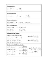 free trigonometry worksheets teachers pay teachers