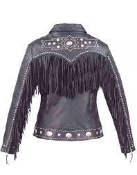 Ladies Western Style Cowhide Leather Jacket Western Fashion Harley Davidson Clothing Style
