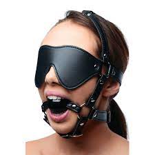 Strict Blindfold and Ballgag Harness | Janet's Closet