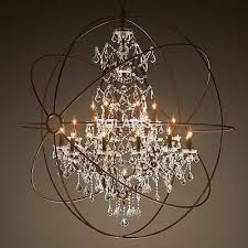 Foucault S Hanging Chandelier Home Ceiling Lamp Led Light Fixtures Crystal Orb Ebay