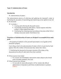 We did not find results for: Administration Of Estate Topic 10 Administration Of Estate Introduction Administration Of Estates The Administration Process Of Collecting And Gathering The Studocu