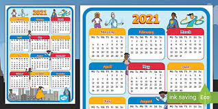 No clue where to start? Superhero 2021 Display Calendar Teacher Made