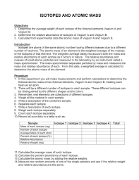 Isotopes And Atomic Mass