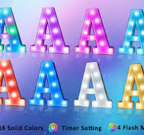 Pooqla Colorful LED Marquee Letter Lights with Remote – Light Up Signs  Party Bar Letters Decorations for The Home - Multicolor K