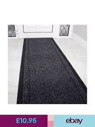 Grey Black Rubber Backed Very Long Hallway Hall Runner Narrow Rugs Custom Length Long Hallway Runners Rug Runner Hallway Rugs