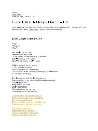 Lirik lagu 'lewat angin wengi' yang dinyanyikan oleh happy asmara. Lirik Lagu Born To Die