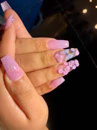 3d Flower Nails With Butterflies Flower Nails 3d Flower Nails Sns Nails
