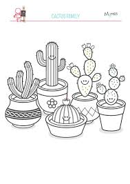 Coloriage De La Famille Cactus Coloriage Art De Cactus Broderie Cactus